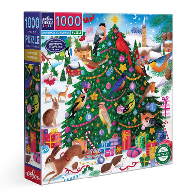 Jigsaw Puzzles, eeBoo: Christmas Songbirds 1000pc Puzzle
