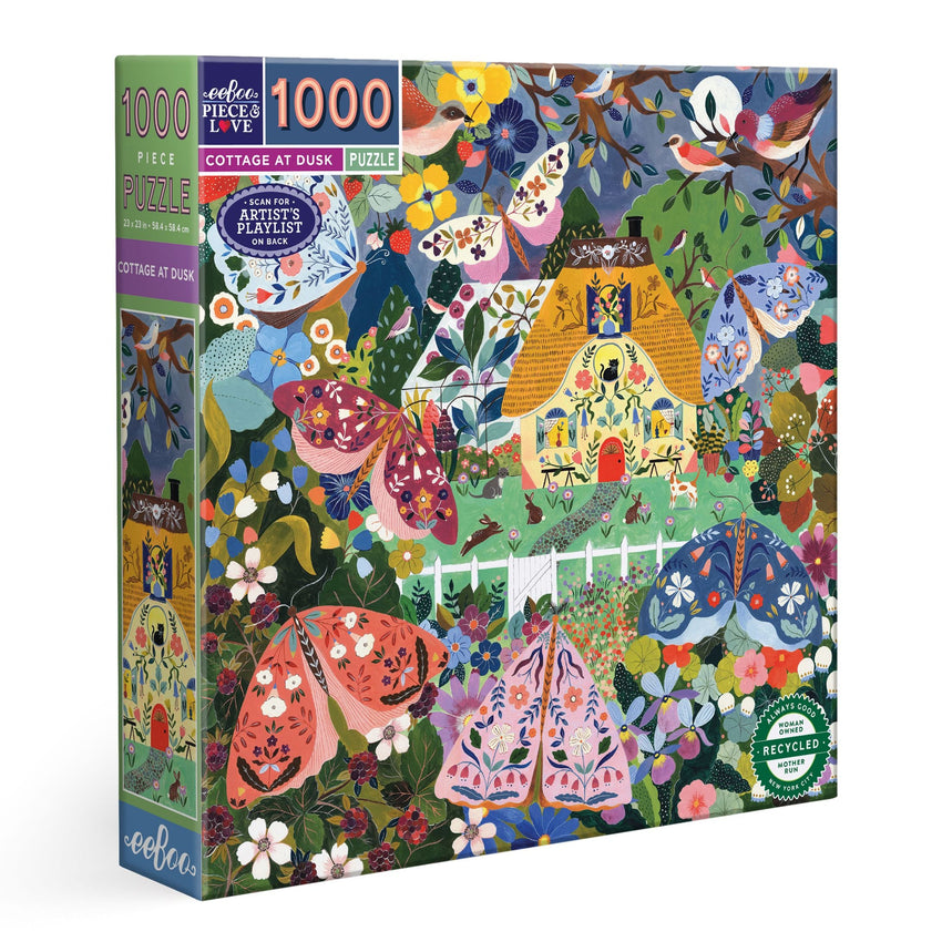 eeBoo: Cottage at Dusk 1000pc Puzzle