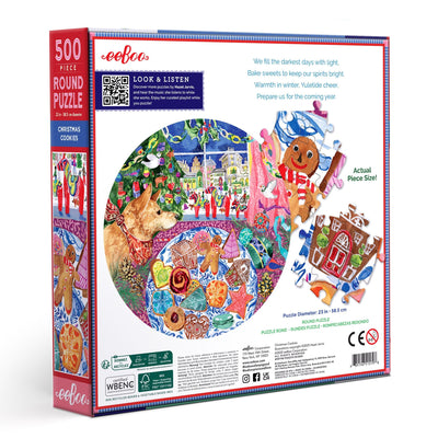 Jigsaw Puzzles, eeBoo: Christmas Cookies 500pc Round Puzzle