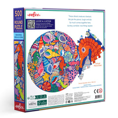 eeBoo: Seahorses Shells & Coral 500pc Round Puzzle