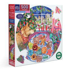 eeBoo: Christmas Cookies 500pc Round Puzzle