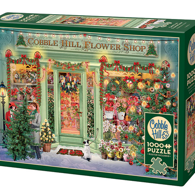 Jigsaw Puzzles, Christmas Flower Shop 1000pc Compact Puzzle