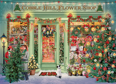 Jigsaw Puzzles, Christmas Flower Shop 1000pc Compact Puzzle