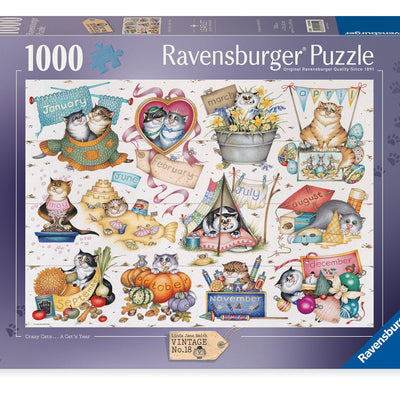 Jigsaw Puzzles, Ravensburger: Crazy Cats Calendar 1000pc Puzzle