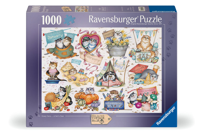 Ravensburger: Crazy Cats Calendar 1000pc Puzzle