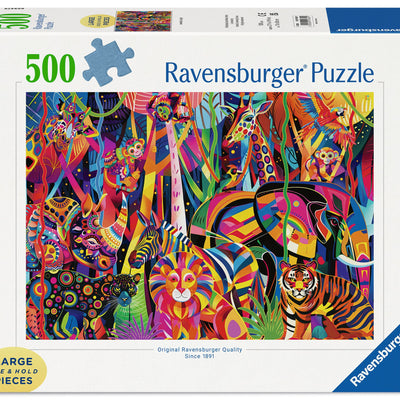 Jigsaw Puzzles, Ravensburger: Jeweled Jungle 500pc Large Format Puzzle