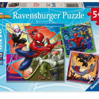Kid's Jigsaws, Ravensburger: Spiderman It's Web-Slinging Time! 3x49pc Puzzles