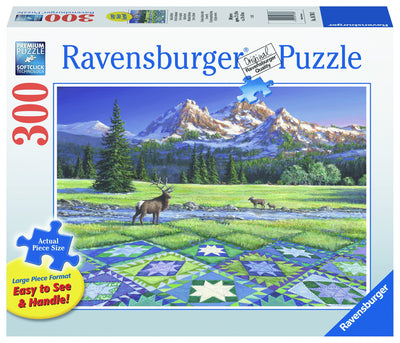Jigsaw Puzzles, Ravensburger: Mountain Quiltscape 300pc Large Format Puzzle