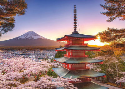 Jigsaw Puzzles, Ravensburger: Mount Fuji Cherry Blossom View 1000pc Puzzle