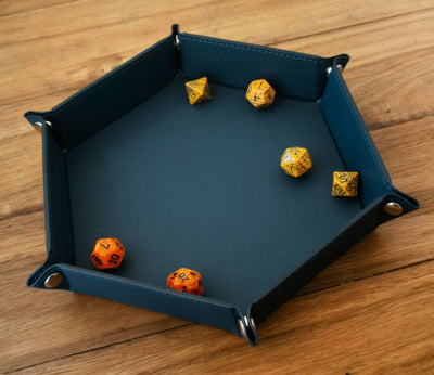 Accessories, LPG Hex Dice Tray 8 Inch Blue