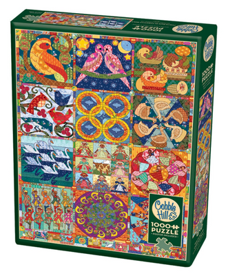 Jigsaw Puzzles, Twelve Days of Christmas Quilt - 1000pc