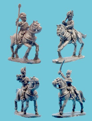 Miniatures, British Light Dragoon Command in Tarleton Helmet