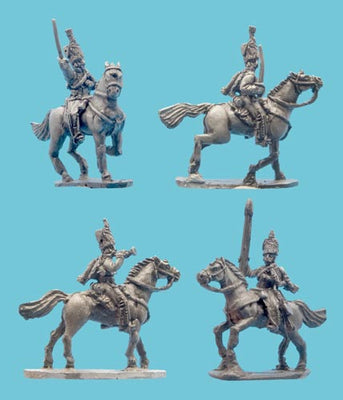 Miniatures, British Hussar Command in Busby