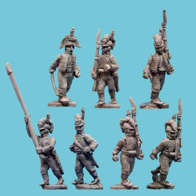 Miniatures, Spanish Light Infantry in Tarletons with Command