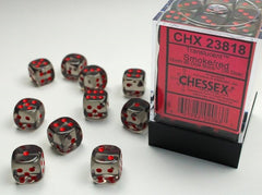 12mm D6 Smoke/Red Dice