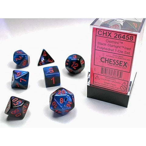 Gemini Black Starlight/Red 7 Poly-Dice Set