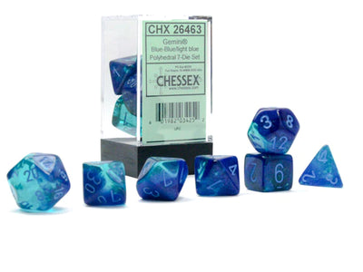 Dice, Gemini Blue/Light Blue 7-Poly Dice Set
