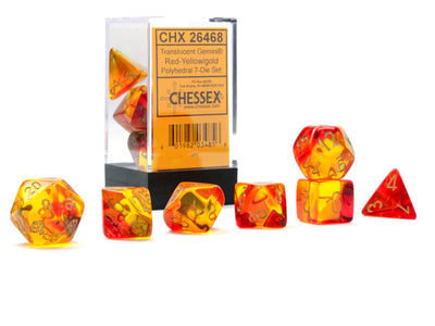 Dice, Gemini Red/Gold 7-Poly Dice Set