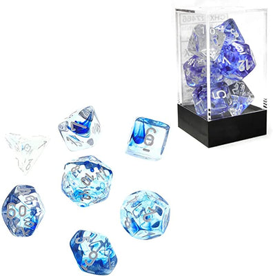 Dice, Nebula Dark Blue/White Poly Set