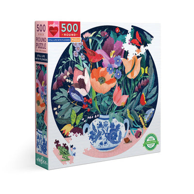 Jigsaw Puzzles, Still Life Flowers Round 500PC