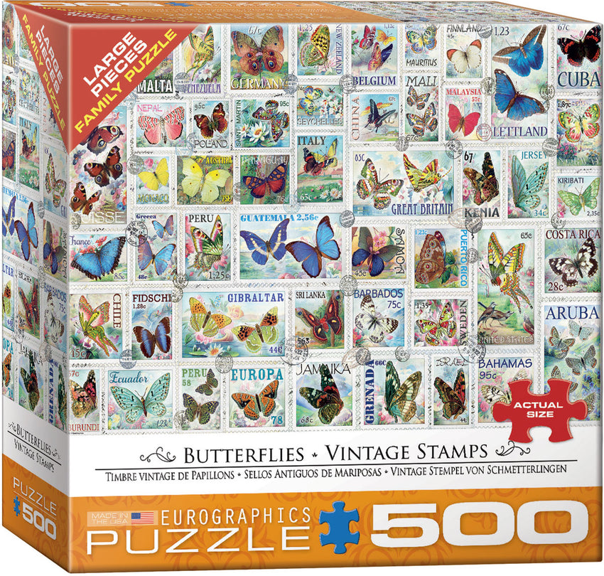 Butterflies Vintage Stamps - 500pc