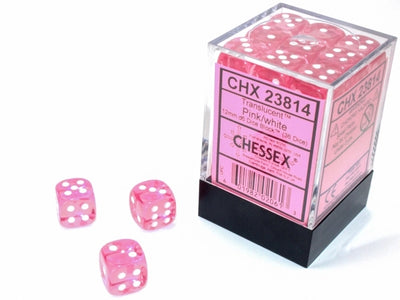 Dice, Transparent Pink/White D612mm 36Pack