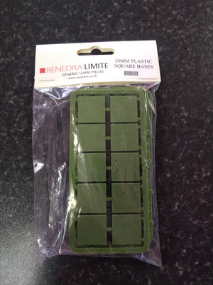 Miniatures, Renedra: 20mm Plastic Square Bases
