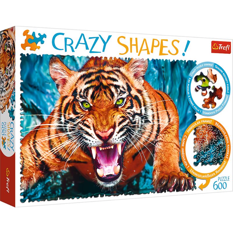 Crazy Shapes: Facing a Tiger - 600pc