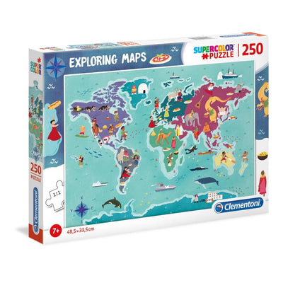 Kid's Jigsaws, Customs & Traditions World Map - 250pc