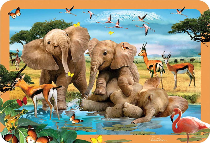 3D Elephants Placemat