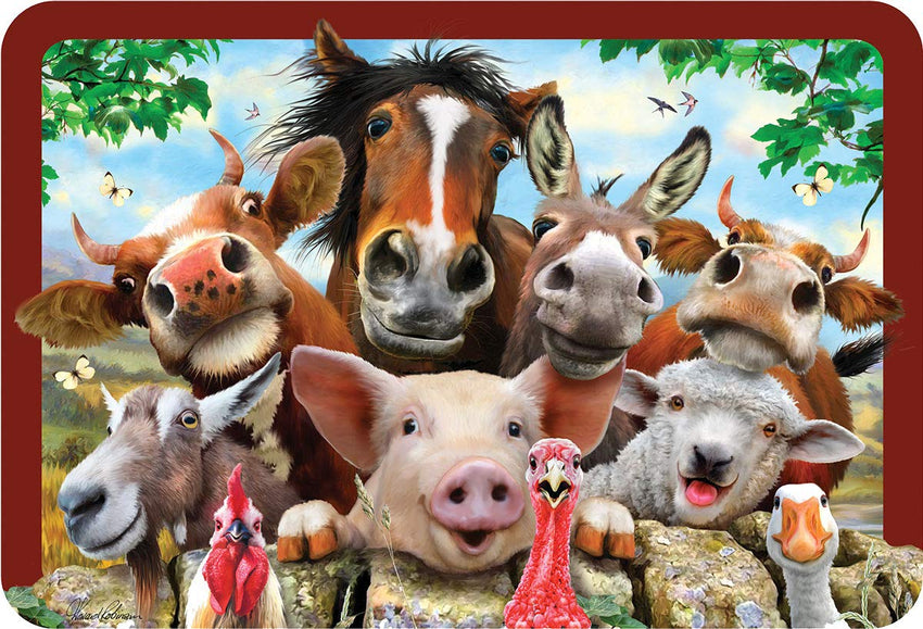3D Farm Animals Selfie Placemat
