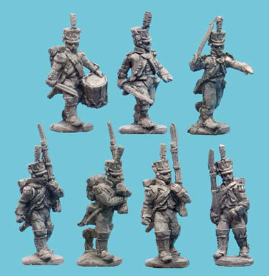 Miniatures, Napoleonics - French Fusilier-Grenadiers with Command