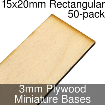 Products, 15mm*20mm Bases in 3mm Thick Plywood by Litko; 50 count pack