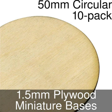 50mm Circular Bases in 1.5mm Thick Plywood by Litko