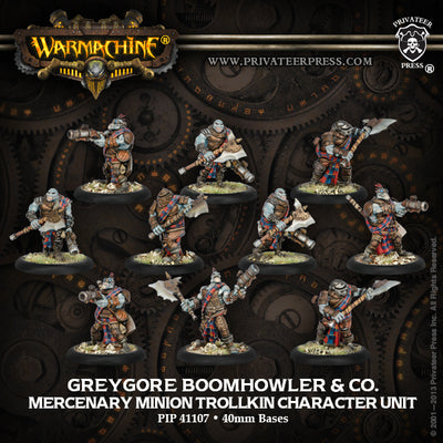 Miniatures, Warmachine: Mercenaries – Greygore Boomhowler & Co. Trollkin Character Unit