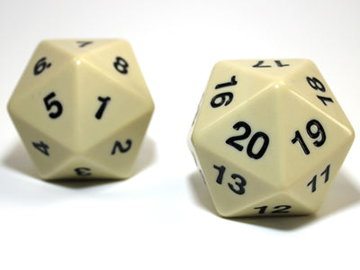 Dice, Jumbo D20 Winddown Ivory