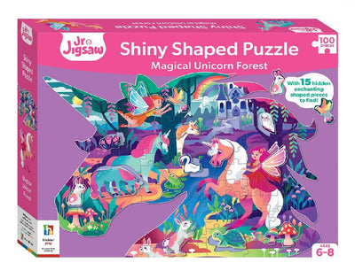 Kid's Jigsaws, Shiny Shaped: Magical Unicorn Forest - 100pc