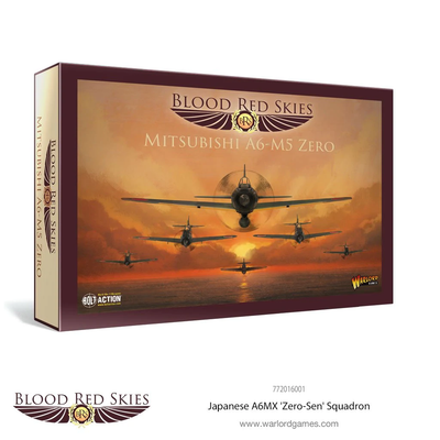 Miniatures, Blood Red Skies: Japanese A6MX 'Zero-Sen' 6 Plane Squadron