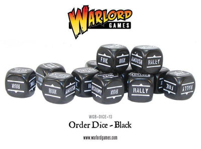 Dice, Bolt Action: Order Dice - Black