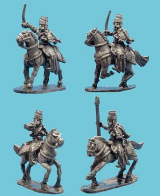 Miniatures, Napoleonics - Prussian Hussar Command in Mirliton