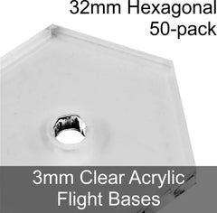 Hexagonal 32mm 3mm Clear