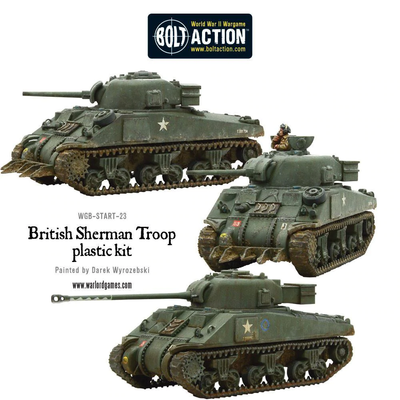 Miniatures, Bolt Action: British Sherman V Tank Troop including Vc Firefly
