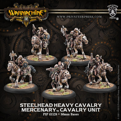 Miniatures, Warmachine: Mercenaries – Steelhead Heavy Cavalry Cavalry Unit