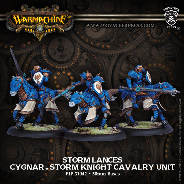 Warmachine: Cygnar Storm Knight Cavalry Unit - Storm Lances