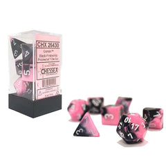 Gemini Black Pink/White 7 Poly-Dice Set