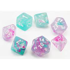 Mini Nebula Wisteria White 7-Dice Polyhedral