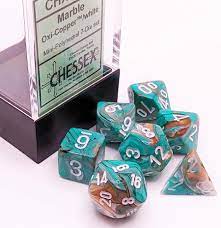 Dice, Mini Oxicopper White 7-Die Polyhedral