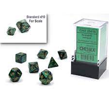 Mini Scarab Jade Gold 7 Poly Dice Set