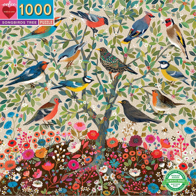 Jigsaw Puzzles, Eeboo Songbirds Tree 1000pc Puzzle