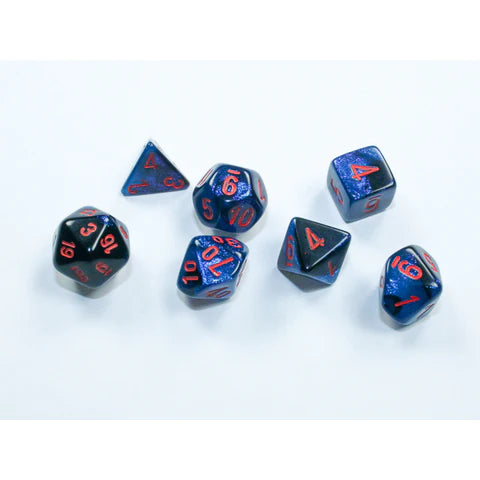Mini Gemini Starlight Red 7 Dice Polyhedral